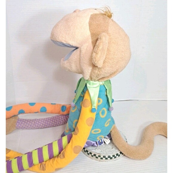 Manhattan Toy Monkey Jester 30" Plush Hand Puppet Magnetic Hands Feet Polka Dots - Picture 5 of 8